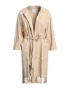 Eleventy Woman Overcoat & Trench Coat Beige Size 2 Cotton, Viscose, Linen, Silk In Beige