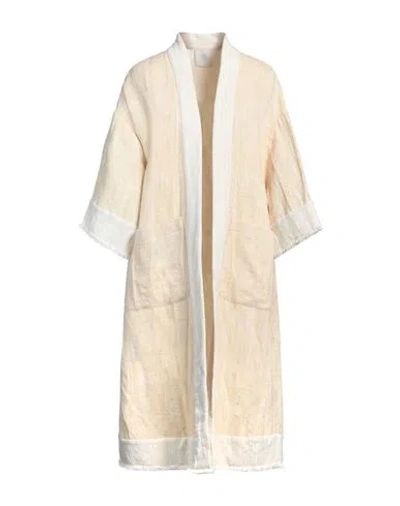 Eleventy Woman Overcoat & Trench Coat Beige Size 4 Cotton, Linen