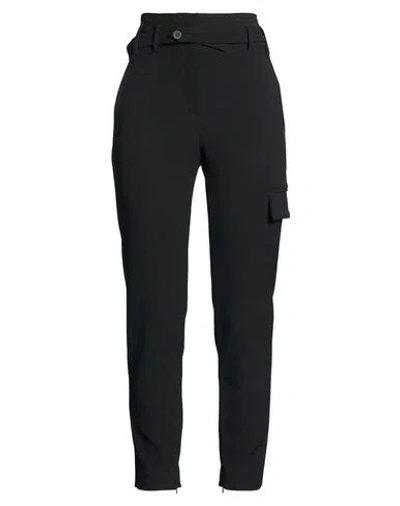Eleventy Woman Pants Black Size 2 Polyester, Viscose, Elastane