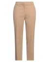 Eleventy Woman Pants Camel Size 10 Cotton, Elastane In Beige