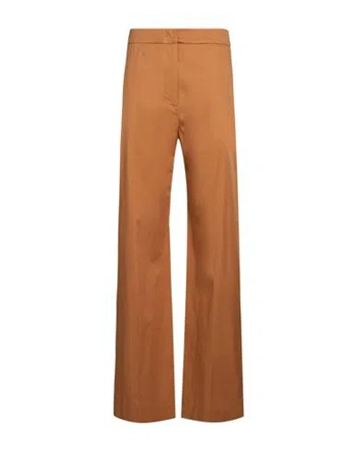 Eleventy Woman Pants Camel Size 2 Cotton, Elastane In Orange