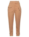 ELEVENTY ELEVENTY WOMAN PANTS CAMEL SIZE 8 COTTON, ELASTANE