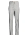 Eleventy Woman Pants Grey Size 12 Wool, Viscose, Elastane In Gray