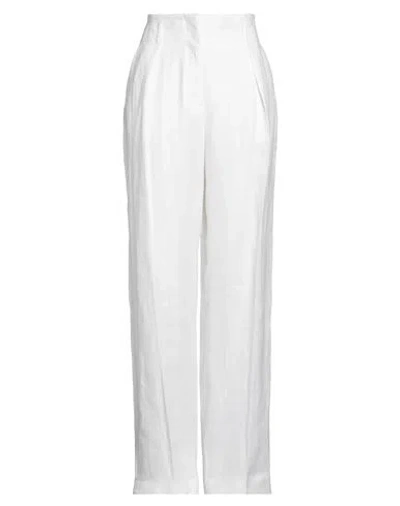 Eleventy Woman Pants Ivory Size 8 Linen In White
