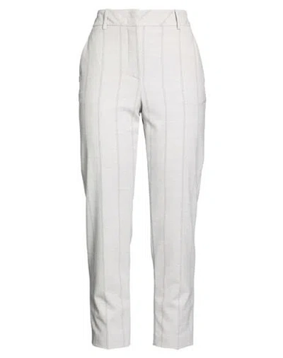 Eleventy Woman Pants Light Grey Size 2 Wool, Elastane In Animal Print