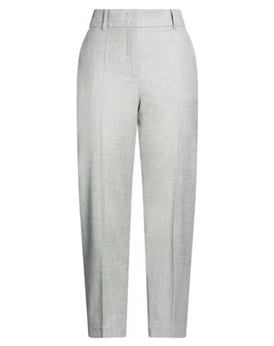 Eleventy Woman Pants Light Grey Size 6 Wool, Metallic Fiber, Polyamide In Gray