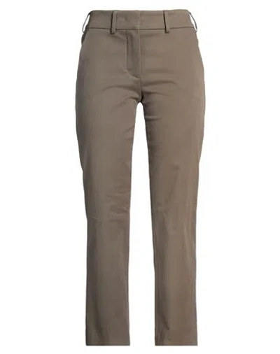 Eleventy Woman Pants Military Green Size 2 Cotton, Elastane In Brown