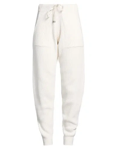 Eleventy Woman Pants Off White Size M Wool, Viscose, Cashmere