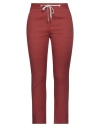 Eleventy Woman Pants Rust Size 2 Linen, Cotton, Elastane In Red