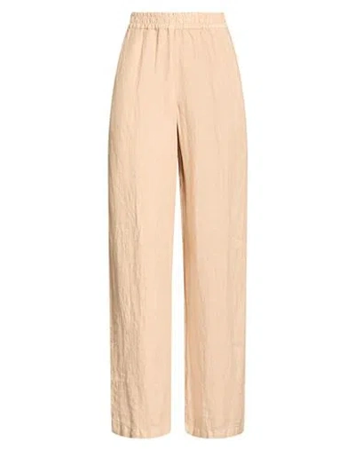 Eleventy Woman Pants Sand Size 0 Linen In Pink