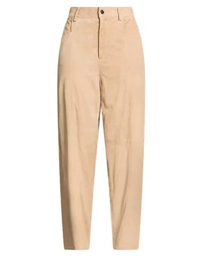 Eleventy Woman Pants Sand Size 4 Lambskin In Neutral