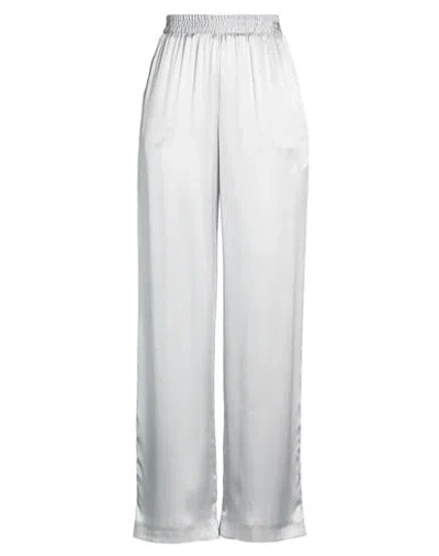 Eleventy Woman Pants Silver Size 6 Silk In Metallic