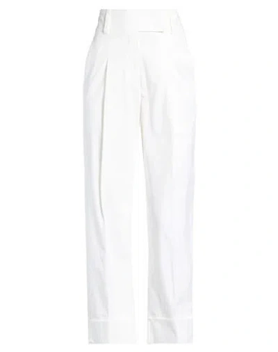 Eleventy Woman Pants White Size 0 Cotton, Lyocell, Elastane