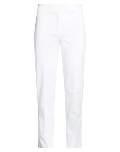 Eleventy Woman Pants White Size 0 Cotton, Lyocell, Elastane