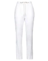 Eleventy Woman Pants White Size 0 Linen, Cotton, Elastane