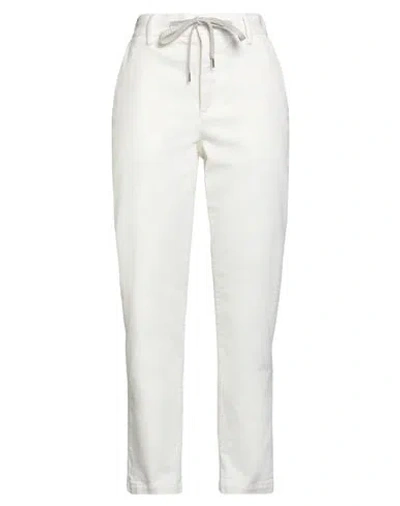 Eleventy Woman Pants White Size 2 Cotton, Elastane