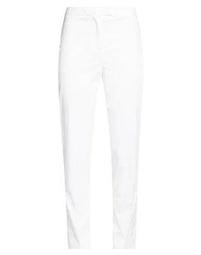 Eleventy Woman Pants White Size 2 Cotton, Elastane