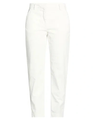 Eleventy Woman Pants White Size 2 Cotton, Modal, Elastane