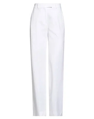 Eleventy Woman Pants White Size 4 Cotton, Lyocell, Elastane