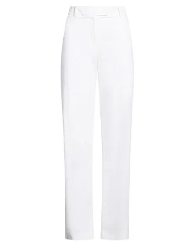 Eleventy Woman Pants White Size 6 Cotton, Lyocell, Elastane