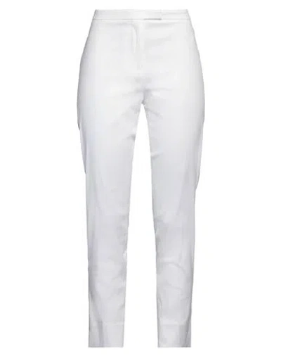 Eleventy Woman Pants White Size 4 Cotton, Polyamide, Elastane