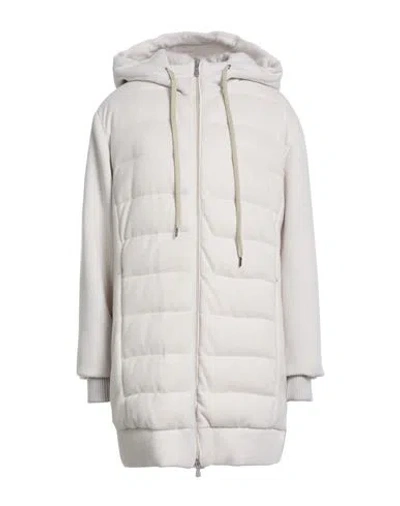 Eleventy Woman Puffer Cream Size 8 Wool, Cashmere In White