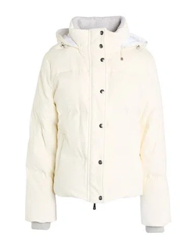 Eleventy Woman Puffer Ivory Size S Cotton, Viscose, Elastane In White