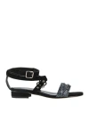 Eleventy Woman Sandals Black Size 6 Leather