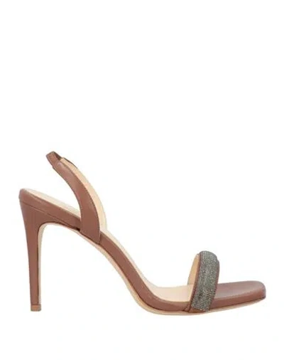 Eleventy Woman Sandals Chocolate Brown Size 6 Leather