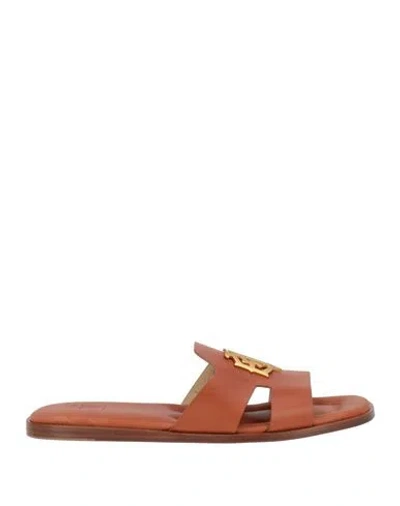Eleventy Woman Sandals Tan Size 9 Leather In Brown