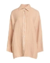 Eleventy Woman Shirt Apricot Size 2 Linen In Orange
