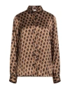 Eleventy Woman Shirt Brown Size 2 Silk In Brown