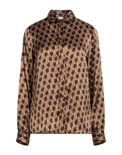 Eleventy Woman Shirt Brown Size 2 Silk