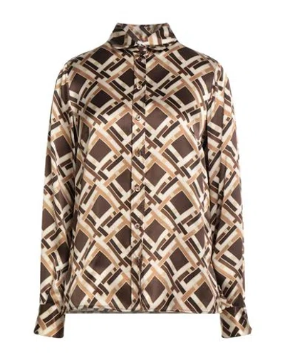 Eleventy Woman Shirt Brown Size 2 Silk