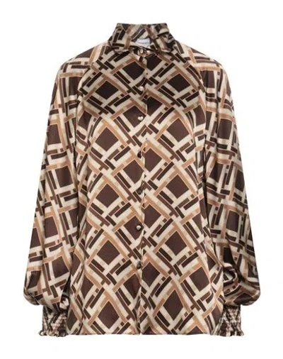 Eleventy Woman Shirt Brown Size 2 Silk