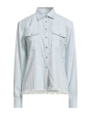 Eleventy Woman Shirt Sky Blue Size 2 Cotton In Blue