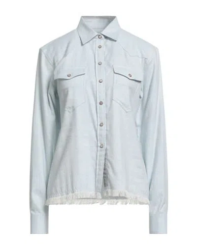 Eleventy Woman Shirt Sky Blue Size 2 Cotton