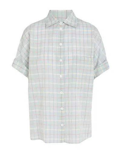 Eleventy Woman Shirt Sky Blue Size 2 Cotton In Gray