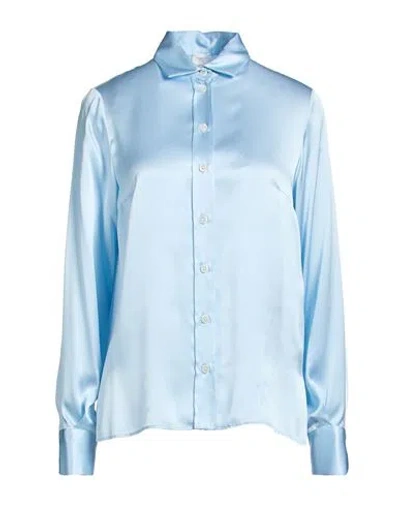 Eleventy Woman Shirt Sky Blue Size 2 Silk