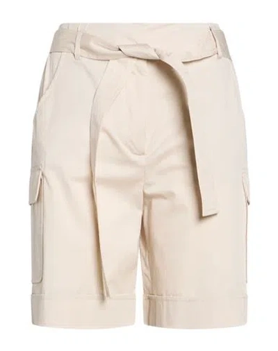 Eleventy Woman Shorts & Bermuda Shorts Cream Size 2 Cotton, Elastane In White