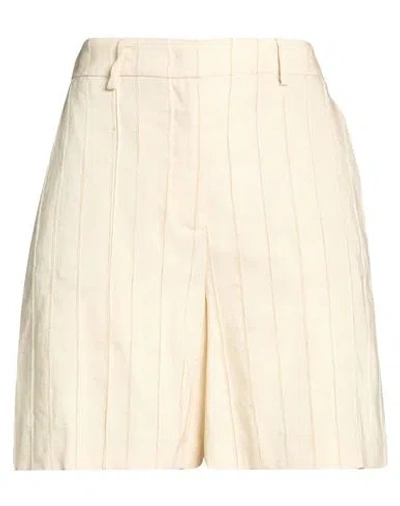 Eleventy Woman Shorts & Bermuda Shorts Ivory Size 2 Viscose, Linen In White