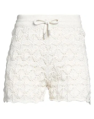 Eleventy Woman Shorts & Bermuda Shorts Ivory Size S Cotton, Metallic Fiber, Polyamide In White