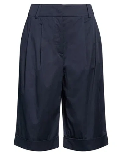 Eleventy Woman Shorts & Bermuda Shorts Midnight Blue Size 2 Cotton, Elastane
