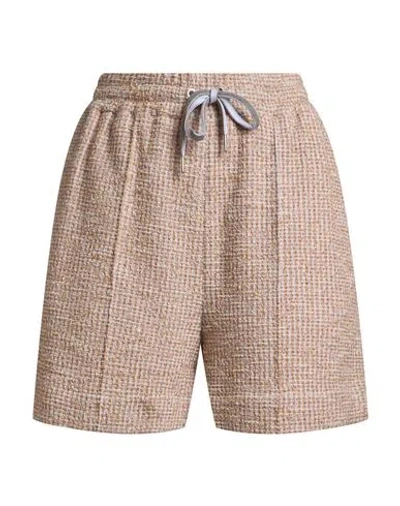 Eleventy Woman Shorts & Bermuda Shorts Sand Size 2 Cotton, Viscose, Polyester, Polyamide, Elastane In Brown