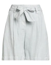 Eleventy Woman Shorts & Bermuda Shorts Sky Blue Size 2 Linen In White