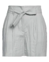 Eleventy Woman Shorts & Bermuda Shorts Light Grey Size 4 Linen In Blue