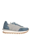 Eleventy Woman Sneakers Pastel Blue Size 6 Leather, Textile Fibers