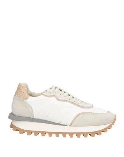 Eleventy Woman Sneakers White Size 9 Leather, Textile Fibers