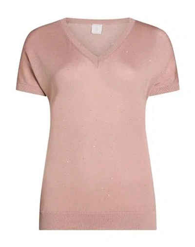 Eleventy Woman Sweater Antique Rose Size S Silk, Cotton In Pink