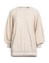 Eleventy Woman Sweater Beige Size L Cotton, Polyamide, Polyester In Neutral